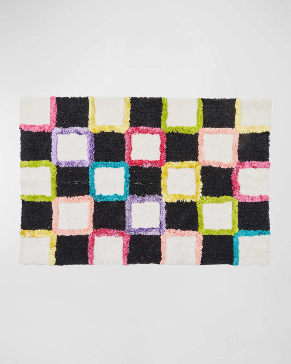 Check Multi Color Bath Rug